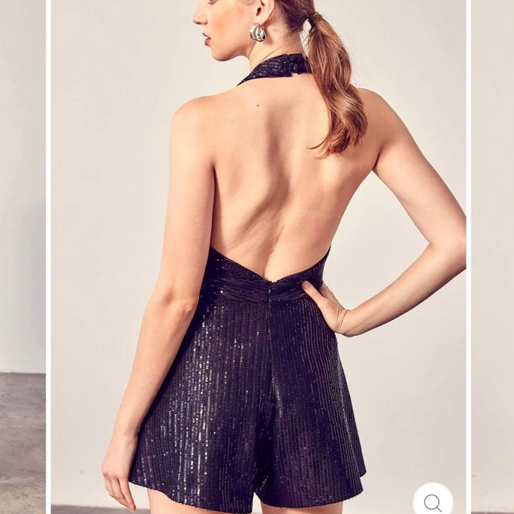 - DO+BE Black Sequin romper NWT - Picture 2 of 3